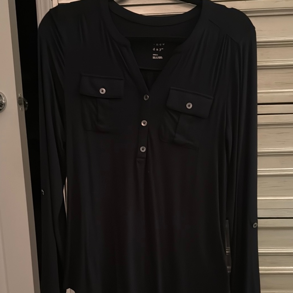 A New Day Black Long Sleeve Blouse